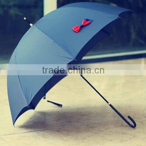 2014 new arrival lady fashion straight umbrella with butterfly