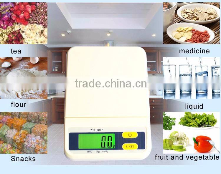 Promotional indoor use electronic digital weighing kitchen scale WH-B07L