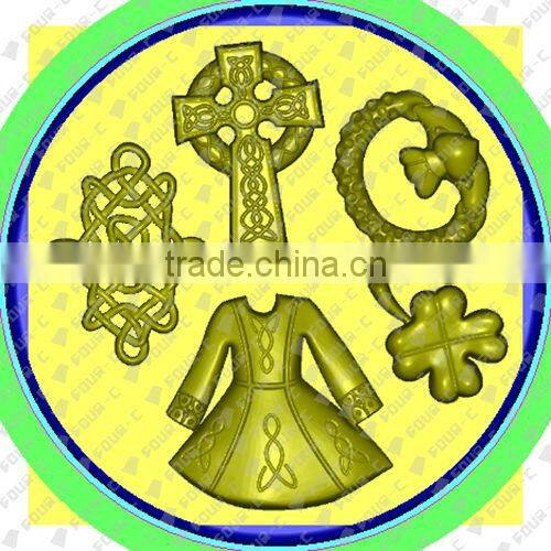 Luck of the Irish cup cake top molds,cake craft molds,cake molds maker