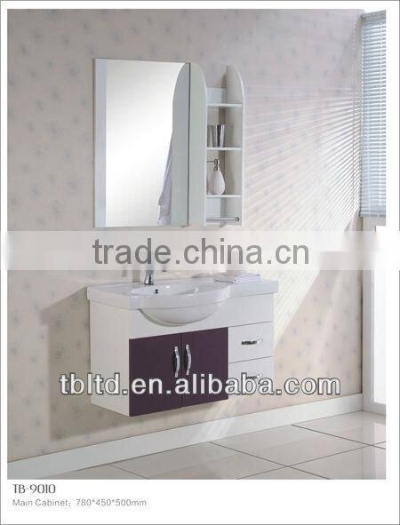 Glossy bathroom cabinet from China factory,Modern simple white PVC cabinet