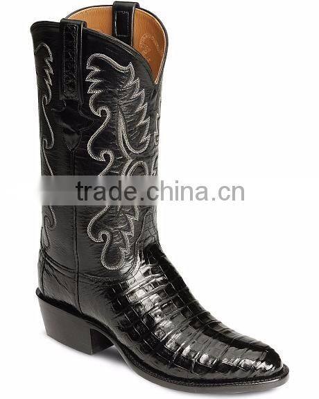 black brown cowgirl&cowboy genuine leather western caiman ultra belly boots wholesale