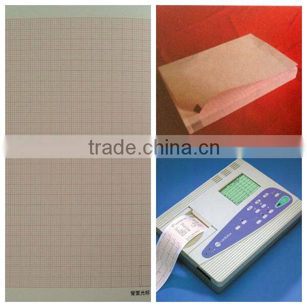 12-Channel ECG Paper / 183mm*260mm-200P Z fold electrocardiograph paper for Kenz 1207