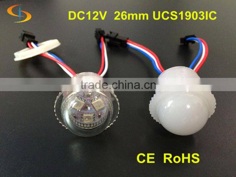 DC12V 26mm Led pixel light with 3 leds RGB ucs1903 pixel light