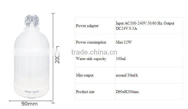 home appliance glass made colorful LED scent oil aromatherapy diffuser