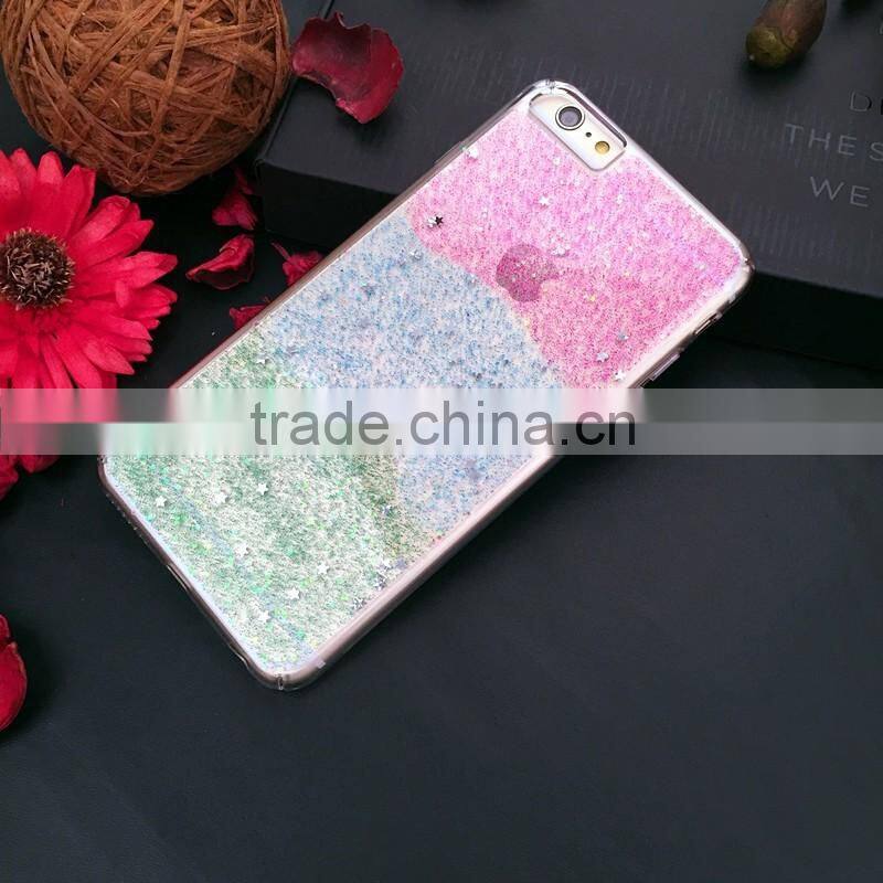 luxury Contrast color Flash powder pc shell cover for iphone