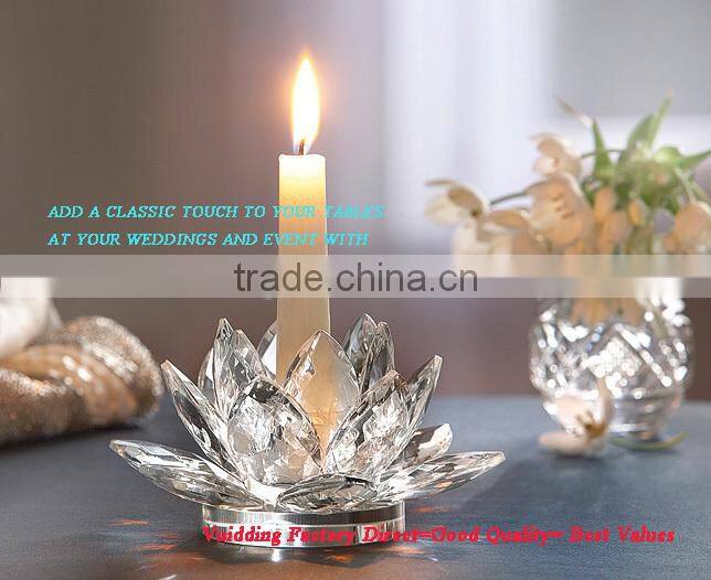 Round Blue Crystal Candle Holder For Wedding Favor
