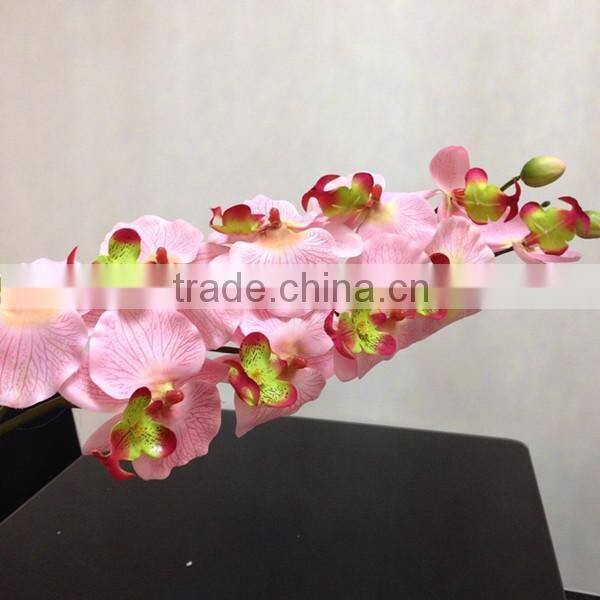 faux flower home decoration Orchid (10 head, 2 fruit) fabric artificial orchid