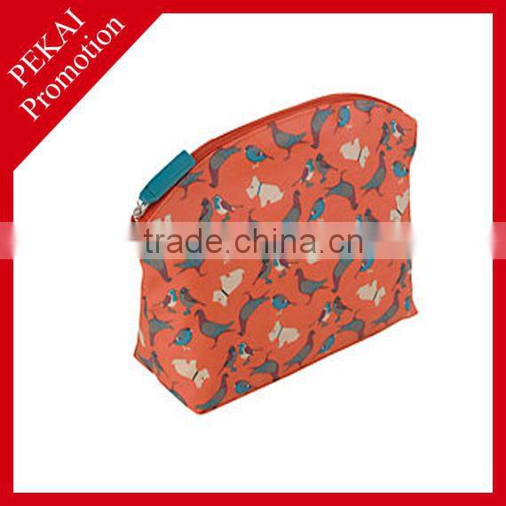 Colorful cosmetic bag with three compartments