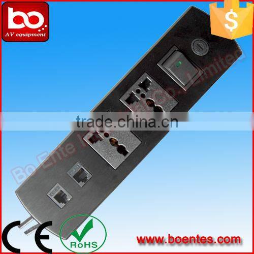 Partition/Tabletop Mount Multiple Universal Power Socket with Network Data and Switch