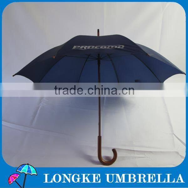 23" Navy blue wooden umbrella for advertising