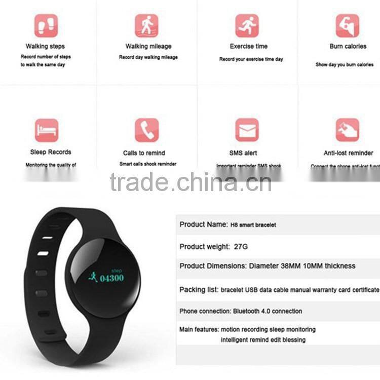 TOMI New Bluetooth 4.0 Smart watch smart wristband H8 Bracelet smart sport watch for iPhone Android Phone Intelligent Sleep test