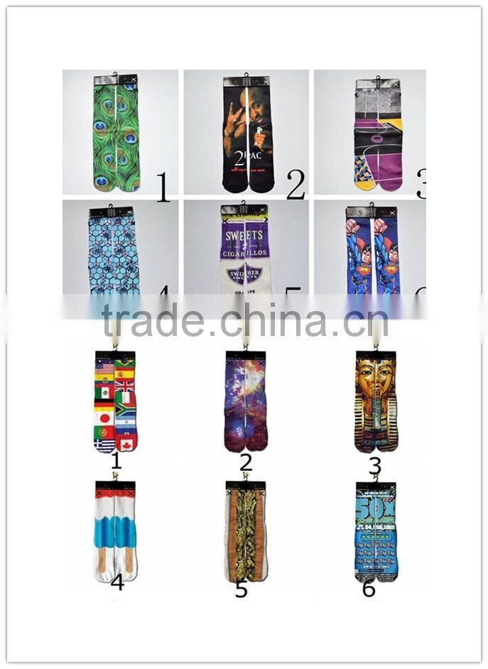 Wholesale socks 3d digital stereo printing thickening terry socks basketball teen tube socks young boy tube socks