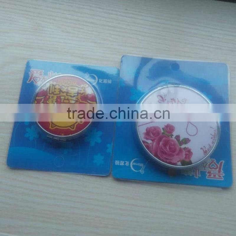 Custom Made Tin Plate Mirror / Round Tinplate Pocket Mirror With Full Color Printing/Pocket Mirror