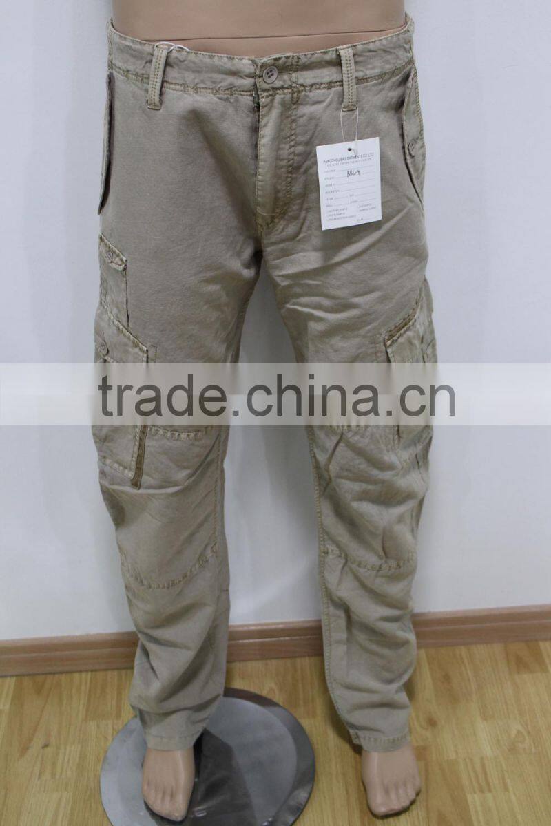 Men's fashion long pants with side pockets casual man pants/OEM service/China clothing factories