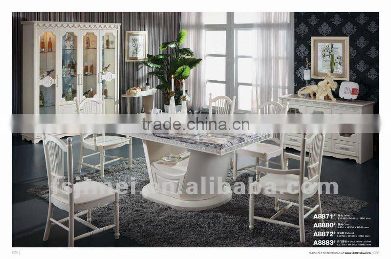 Elegant stone top dining tables