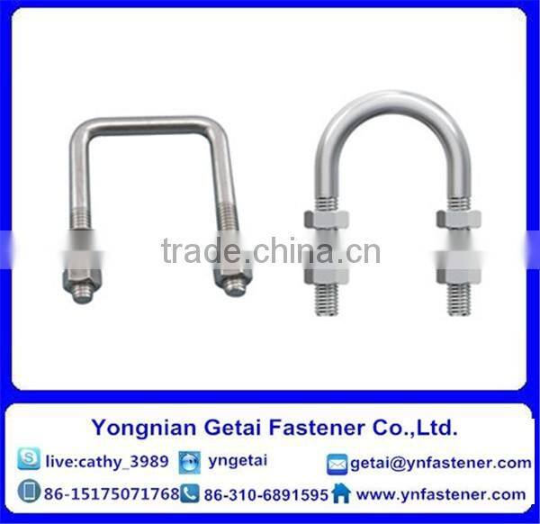 U shape bolts with Type1,2,3, DIN933/931 H.D.G / Galvanized with black /yellow zinc plated/blue white