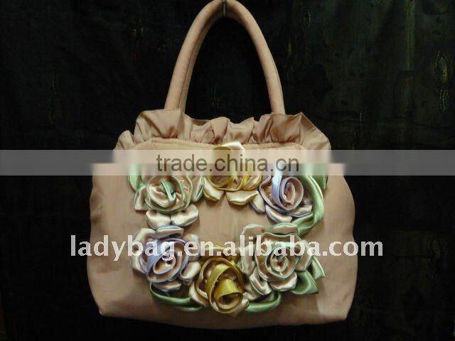 satin flower handbag