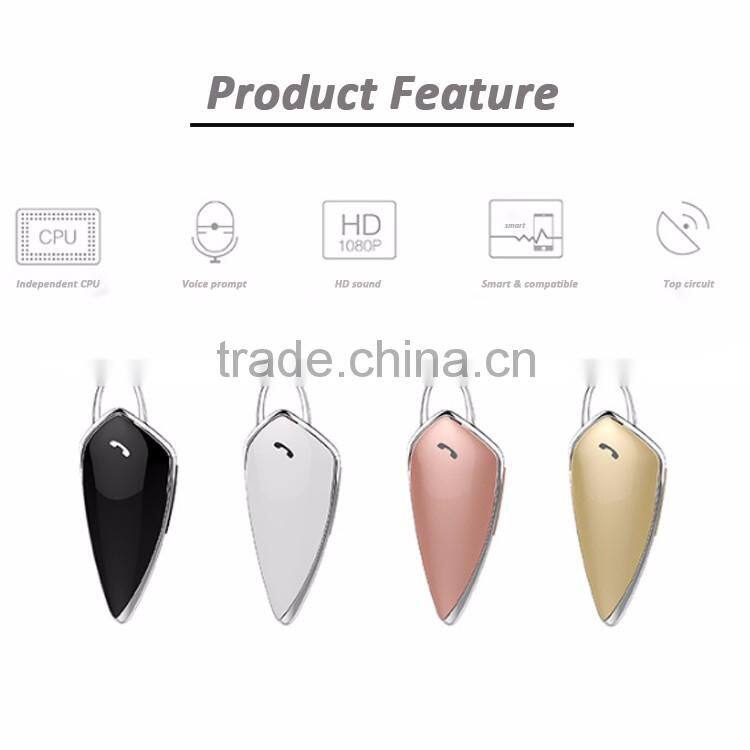 2016 China Manufacture Newest bluetooth hands free headset wireless with high quality for girls