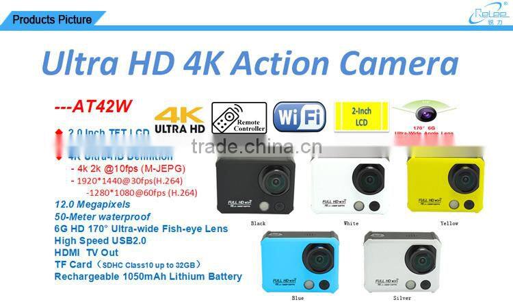 50 Meter waterproof high speed Ultra HD 4K WiFi Action Camera