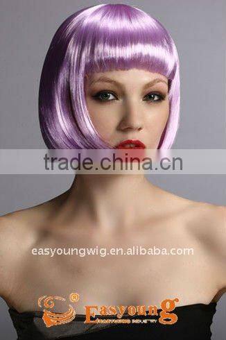 Cheap synthetic purple colorful party wig, halloween cosplay wigs for party
