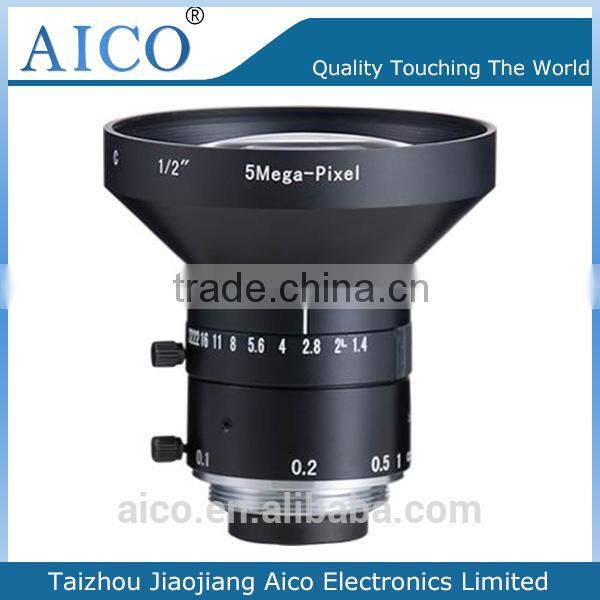 cn aico c mount 1/2 inch F1.4 4mm 5mp machine vision camera lens