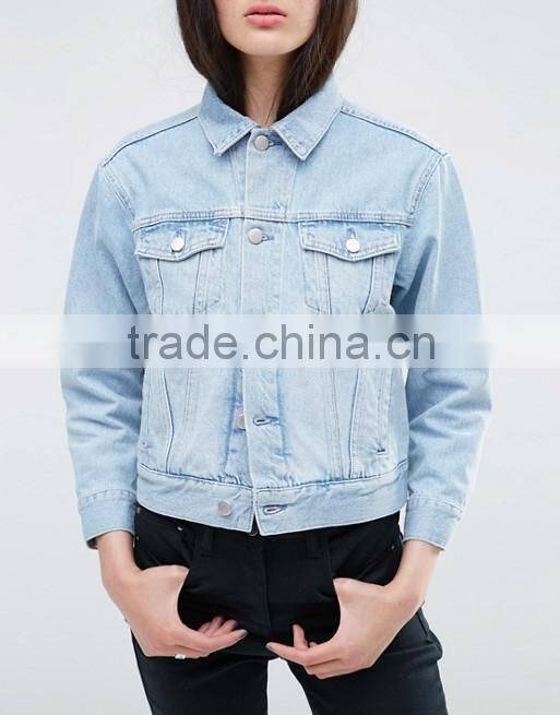Denim Western Jacket in Light Blue with 2nd Chance Embroidery