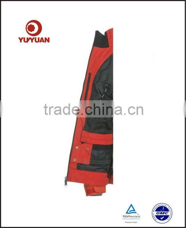 Stylish hooded waterproof outdoor ski jacket with windproof cuff