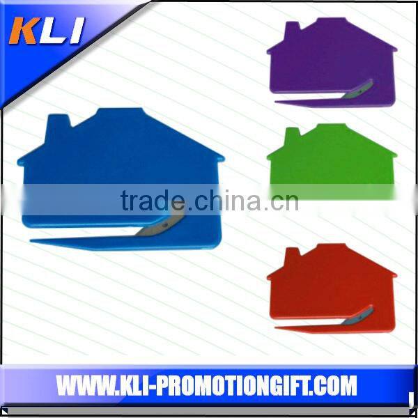 Colorful house shaped plastic letter opener