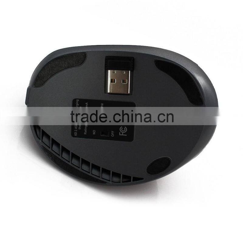 New Ergonomic 2.4GHz USB Wireless Mouse Hand Grasp Optical Vertical Mouse Laptop