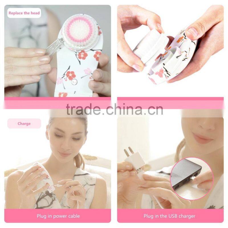 New Face cleansing Brush Ultrasonic facial brushskin whitening face cleanser