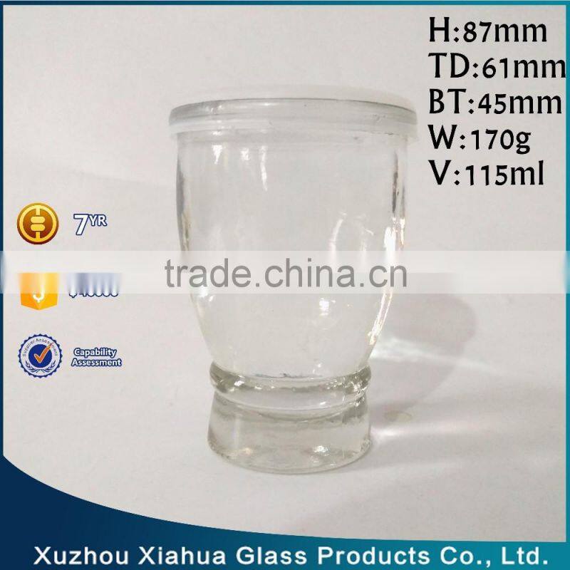 4 oz elegant design glass candle jar with lid