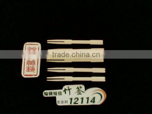 disposable hot sell 100% natural bamboo fruit fork