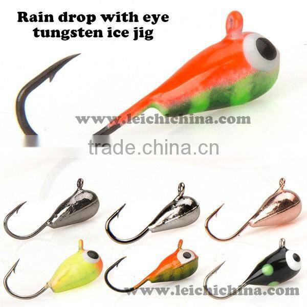 different types wholesale rain drop tungsten ice fishing jigs
