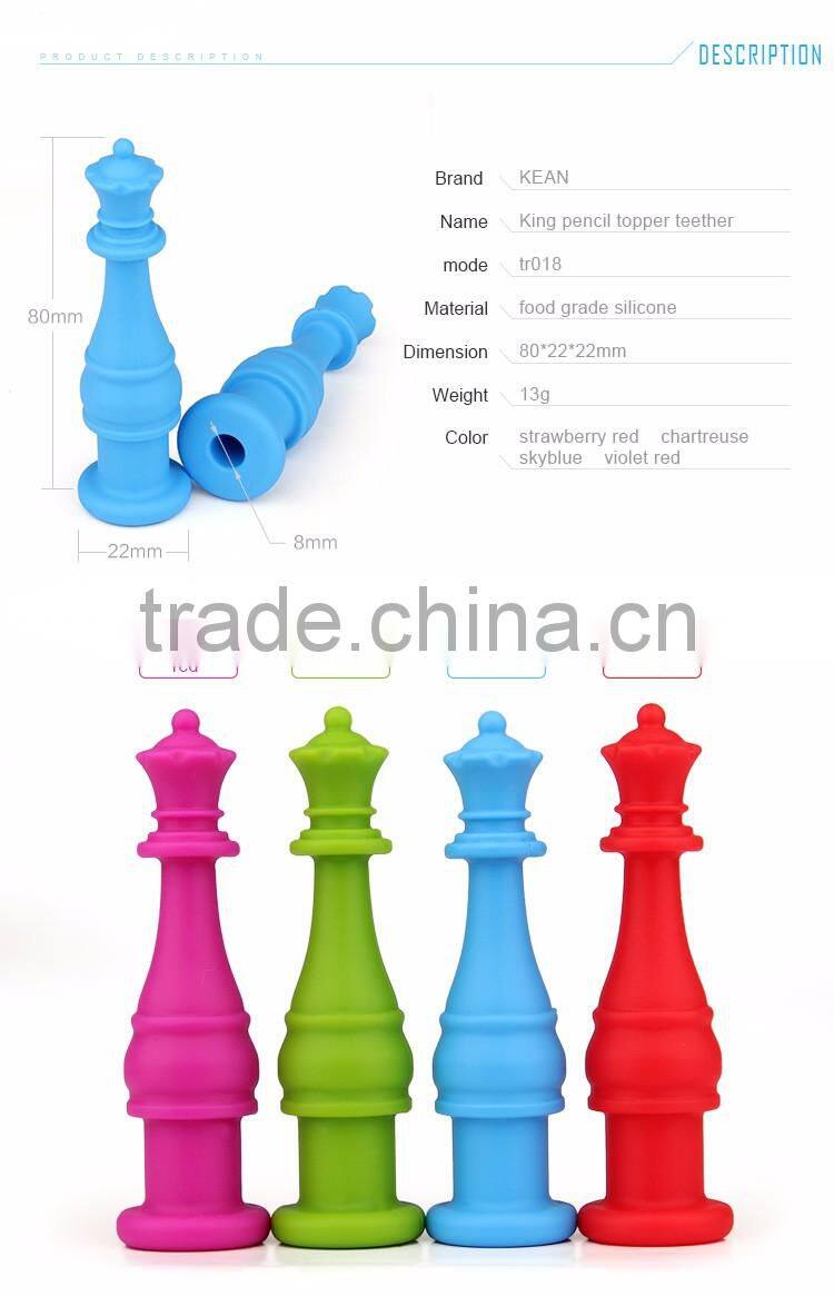 Creative design Autism Chewable Fat Pencil Topper Soft Silicone