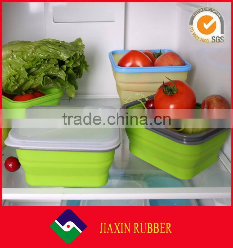 FDA approve food grade collapsible silicone lunch box portable bento box disposable food containers 600 ml