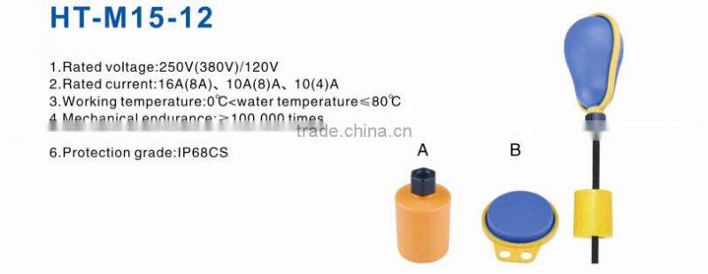 HEIGHT Hot Sale HT-M15-12 float switch /water level control float switch/float level control with CE