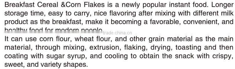 Breakfast Corn flakes cereal Production Line