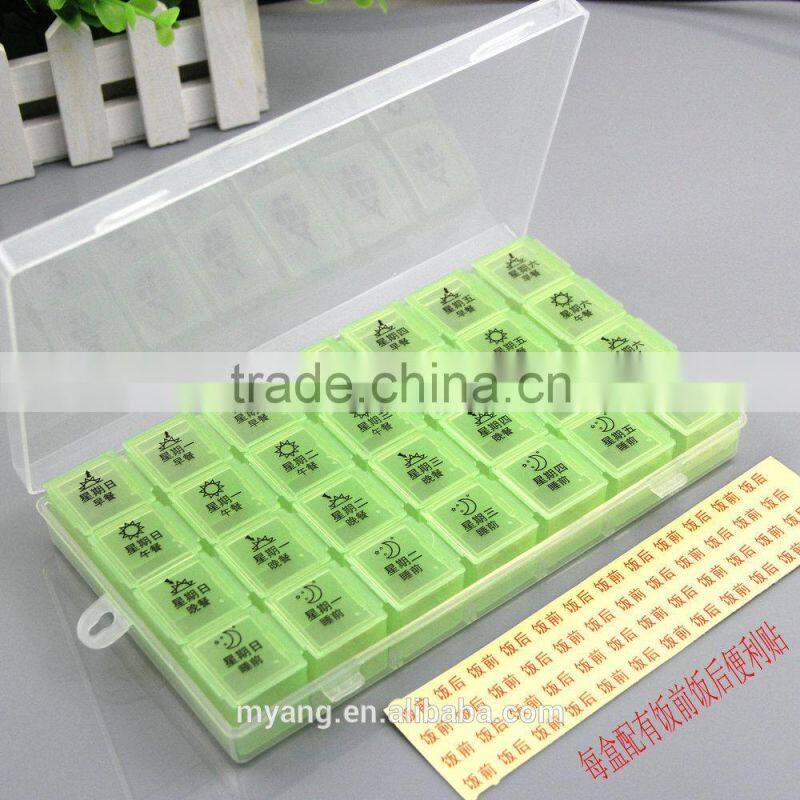 BPA FREE 7 days promotion plastic Pill box/capsule storage case/capsule case