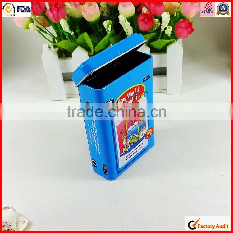 high quality rectangle hinge coffee tin box