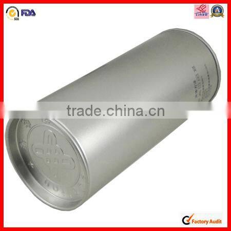 round new tin box for packing wine bottle