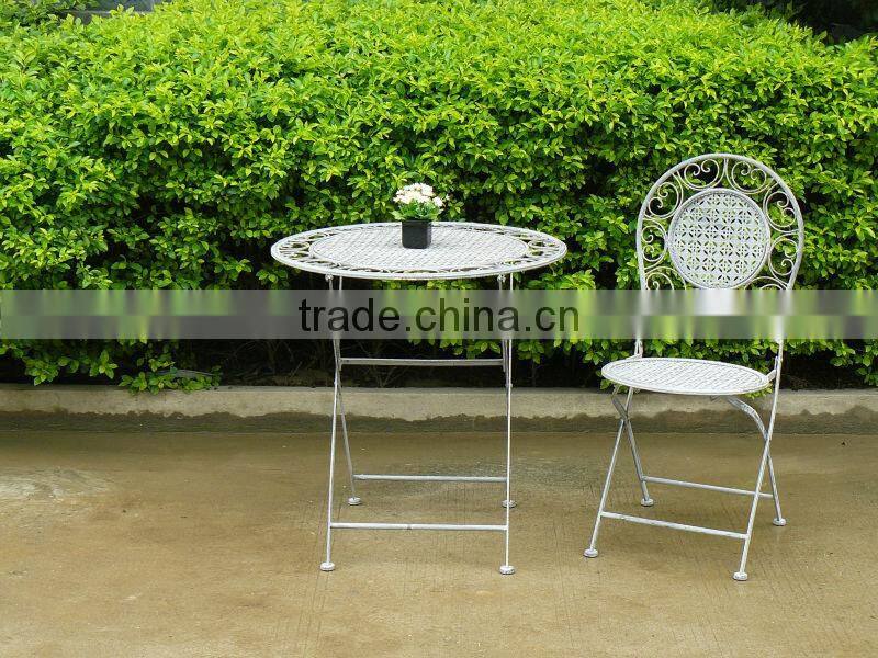 Garden wrought iron grey bistro set