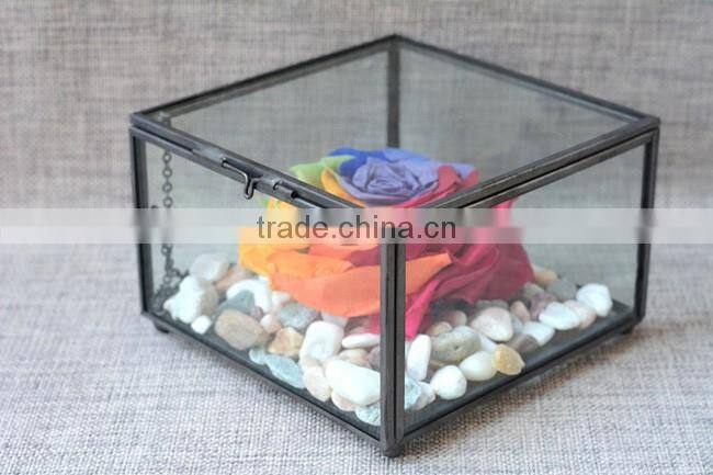 Presentation box single small/ photo box /Christmas candy storage containers rectangular clear glass box