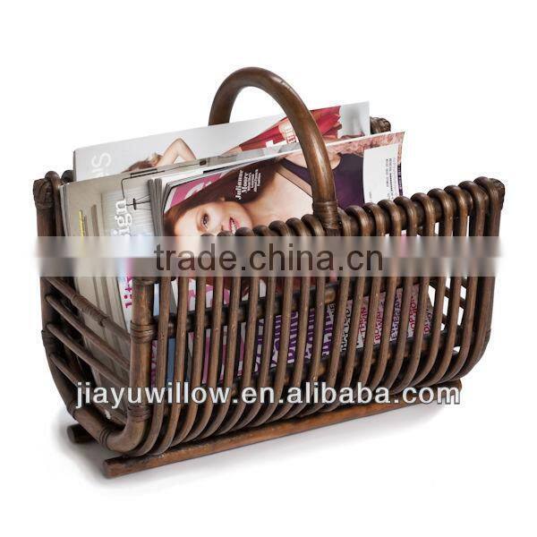 2014 wholesale light wicker magazine storage basket for storing books