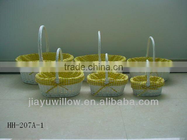 Yellow Painted Willow Basket w/ Candle Shade