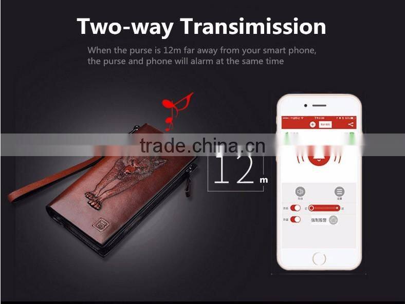 Genuine Leather Wallet, Smart Bluetooth Mobile Control Anti-theft, Anti-lost,Alarm,Multi-functional Business Gift Purse