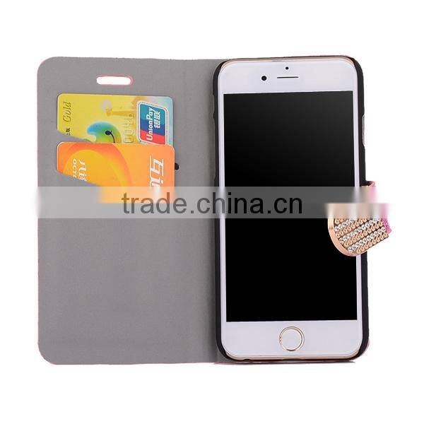 New arrival glitter leather case, phone case with card slot for iPhone6 6S