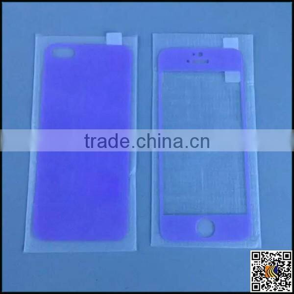Full body colorful tempered glass protective film for Iphone 5G, smart glass film