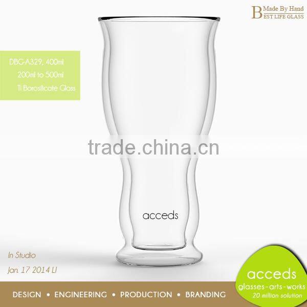 Pyrex Heat Resistant Double Layer Glass Beer Mug