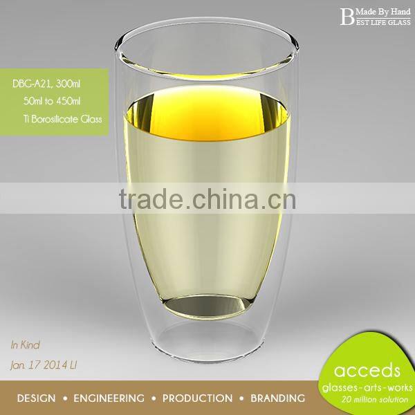 Eco-Friendly Dual Wall Glass Tumbler Cup