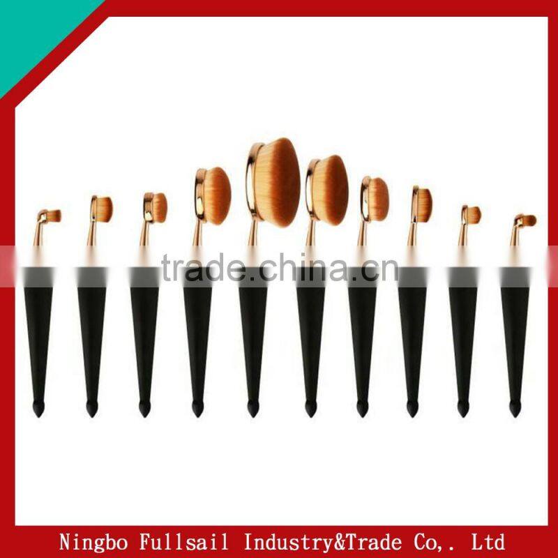 Newest Hot Sell Oval Tooth Brush Makeup Brush Set 10 pcs / 5 pcs Golden Beauty makeup brushes